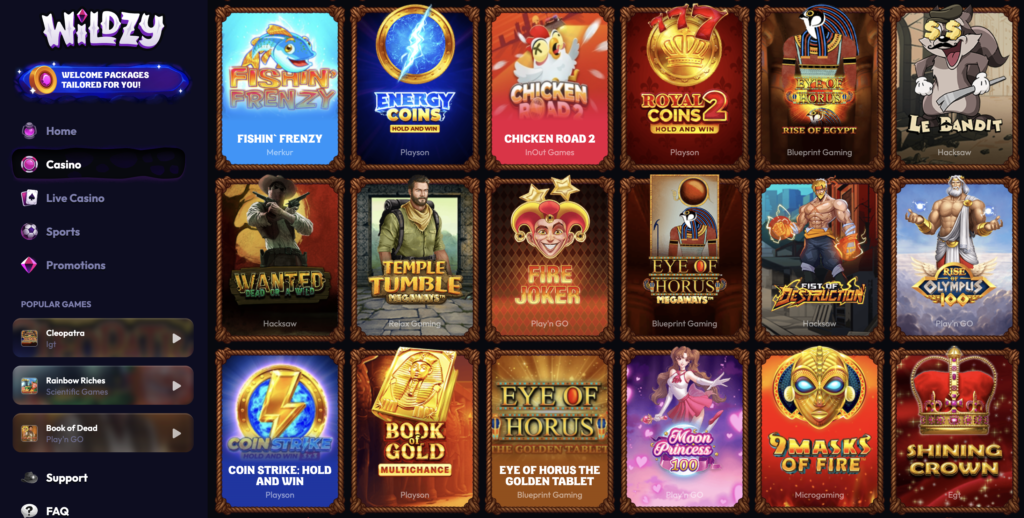 Wildzy Casino Games.